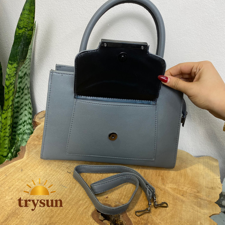 کیف دستی زنانه طوسی مدل فانوس